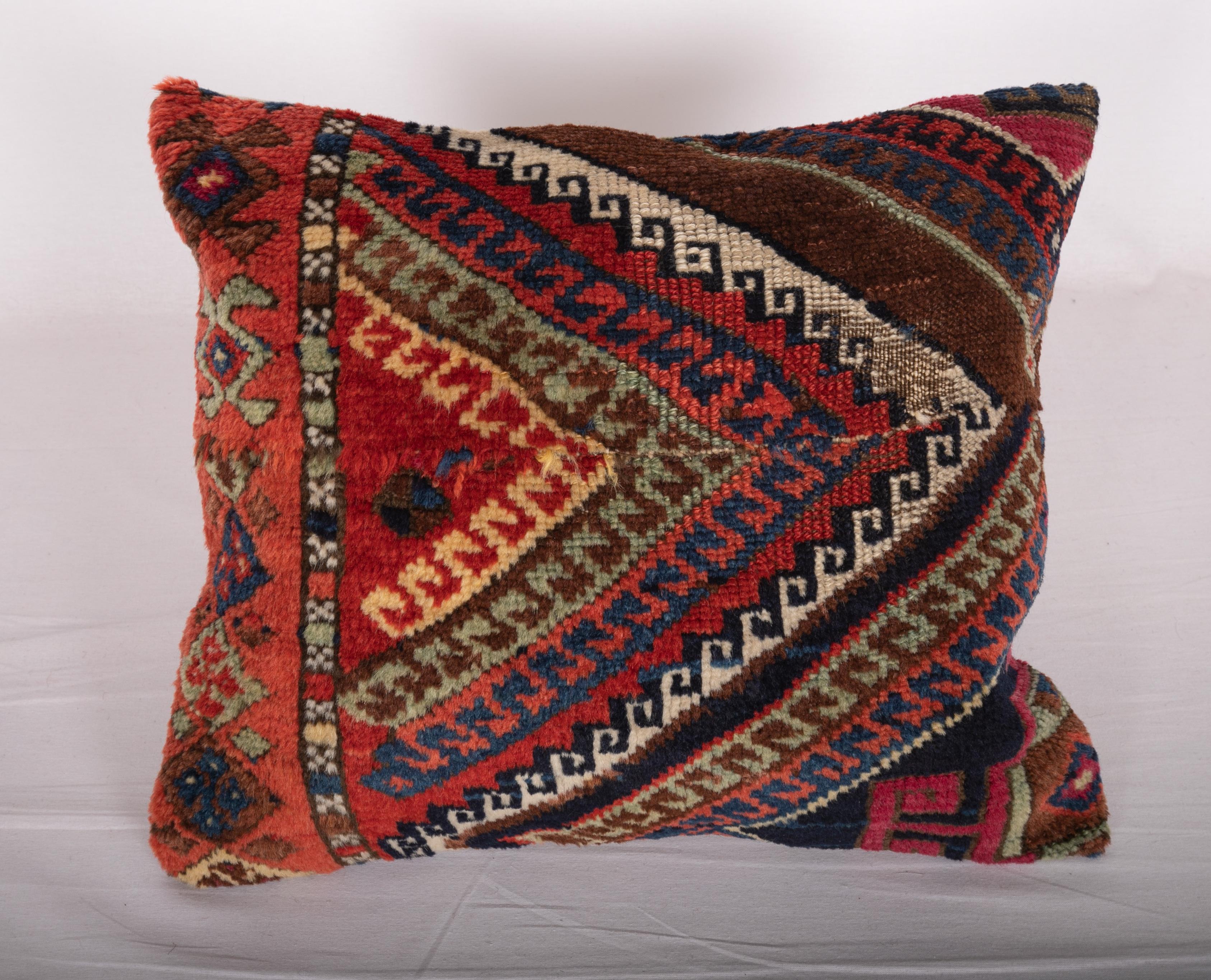 Tribal Antique Rug Pillow Case Made from an East Anatolian Rug Fragment, 19th Century