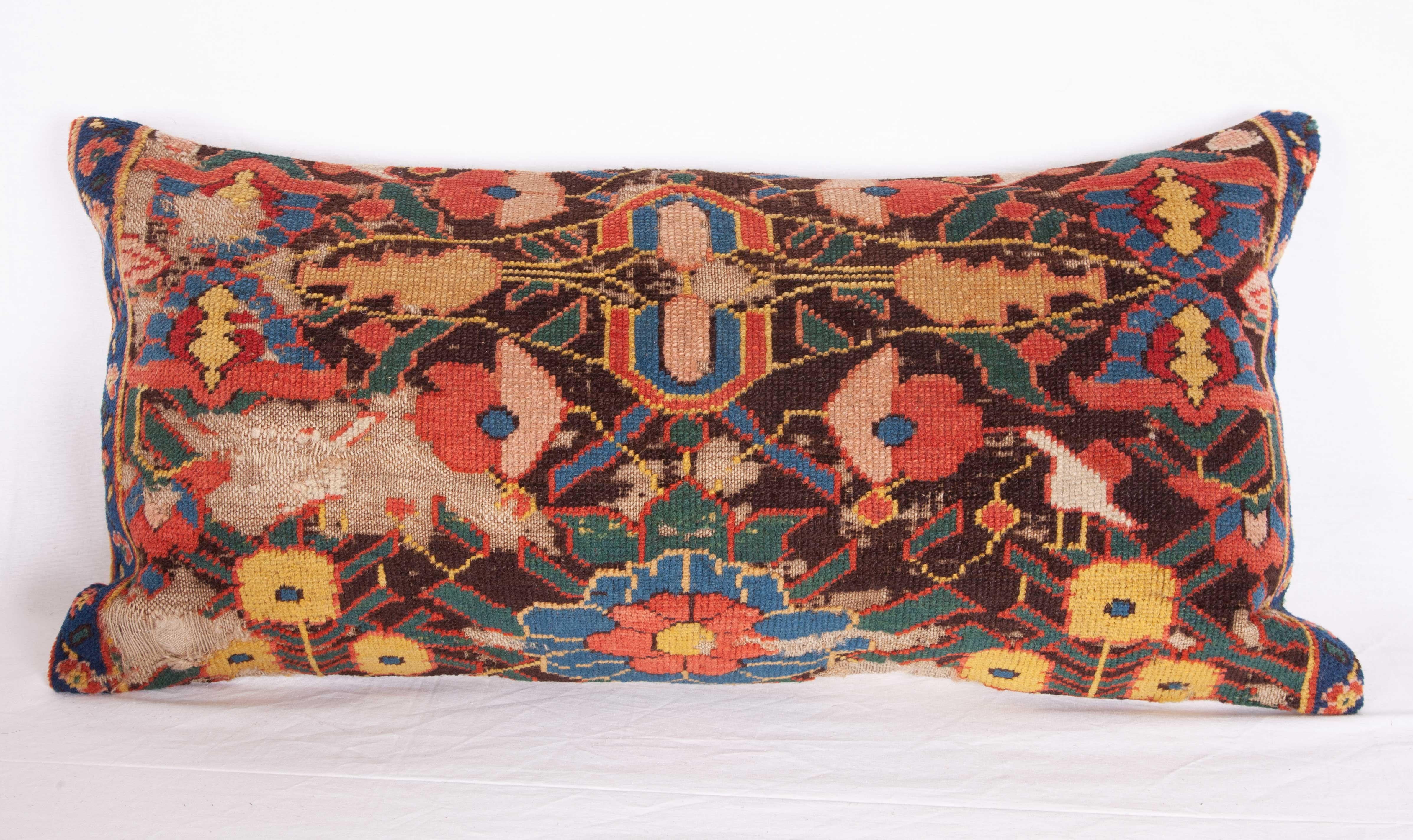 Hand-Woven Antique Rug Pillow Cases Fashioned from a 19th Century, Caucasian Kuba Rug