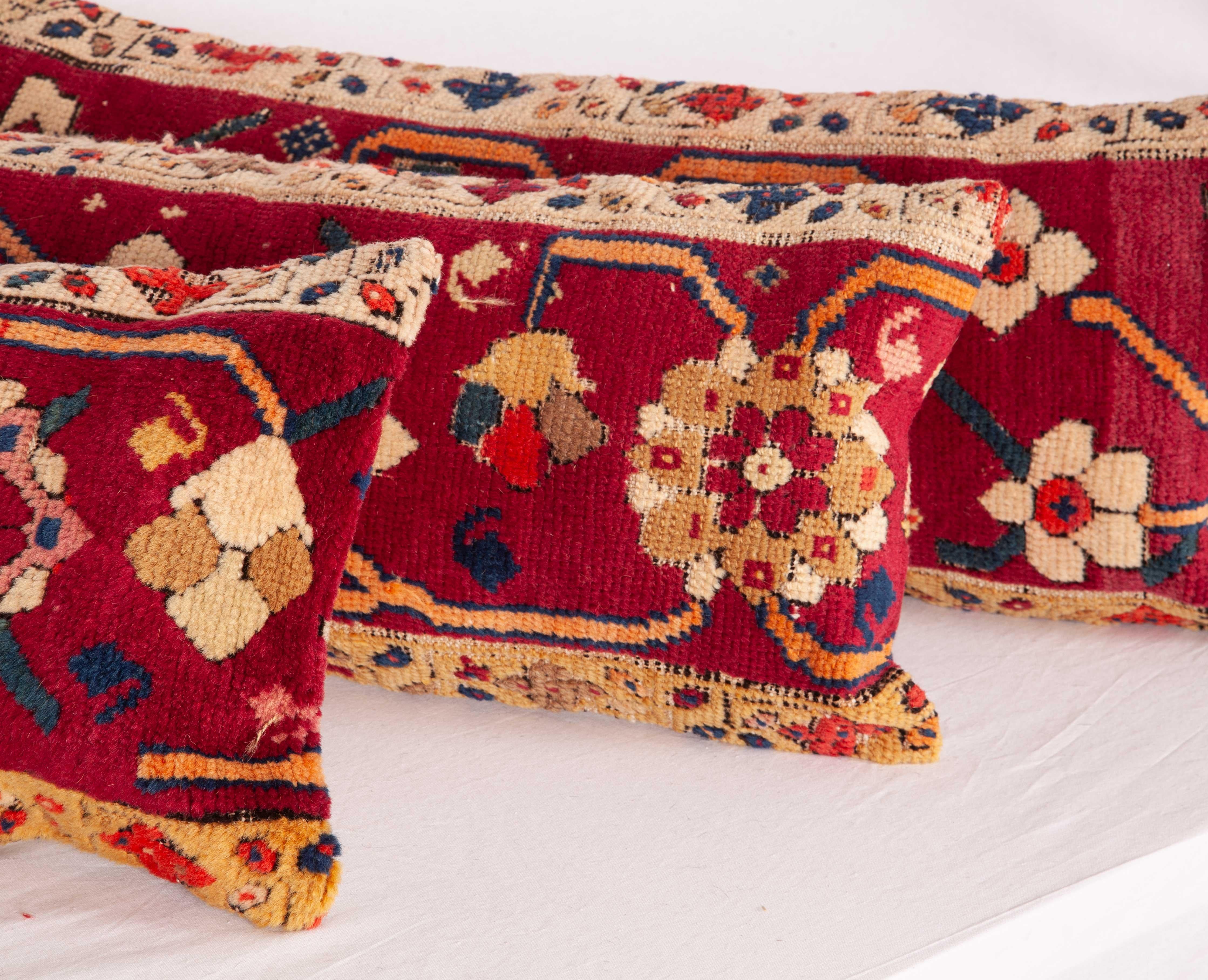 Antique Rug Pillow Cases Fashioned from Armenian Susha Rug, Late 19th Century For Sale 2