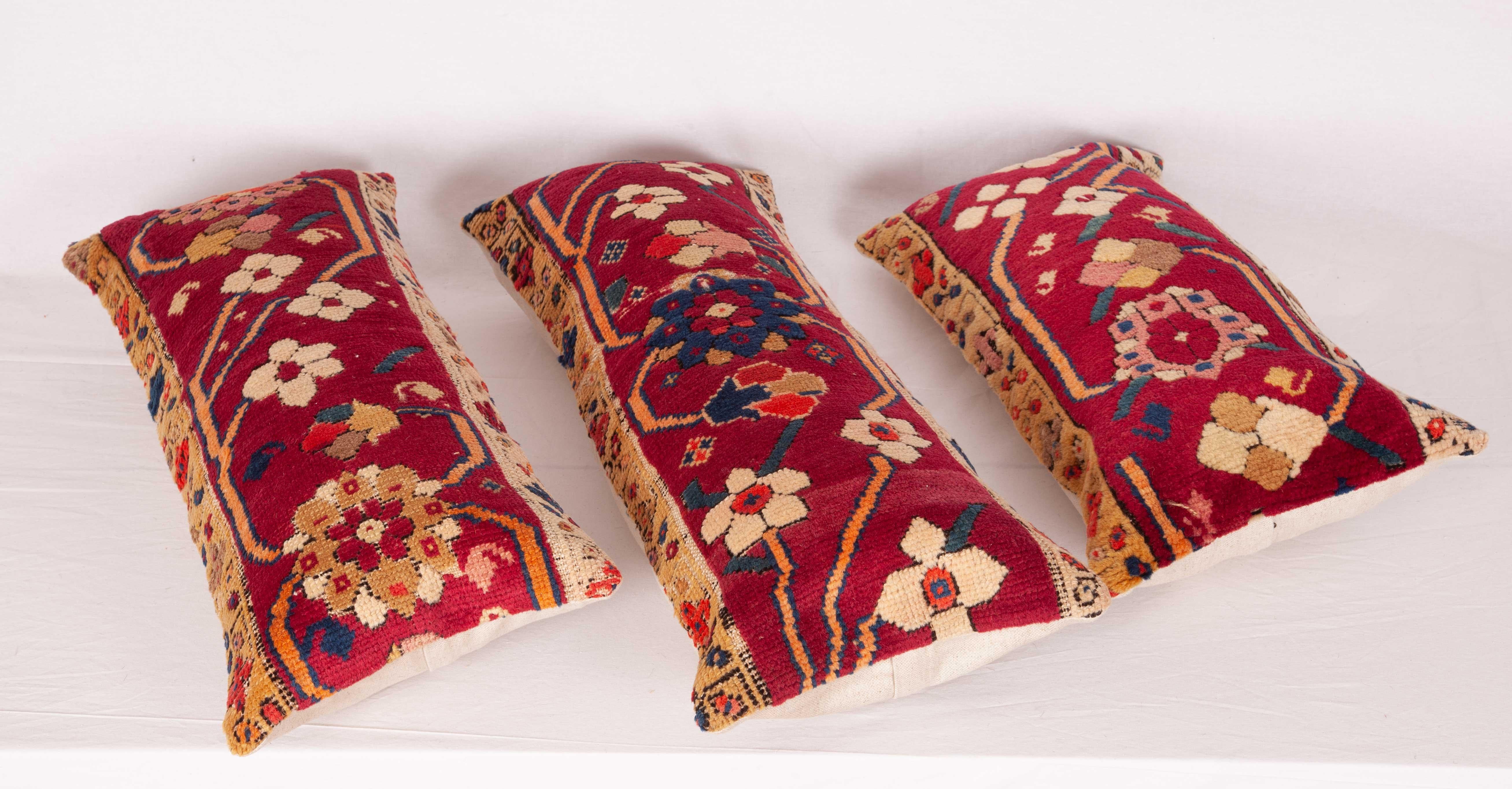20th Century Antique Rug Pillow Cases Fashioned from Armenian Susha Rug, Late 19th Century For Sale