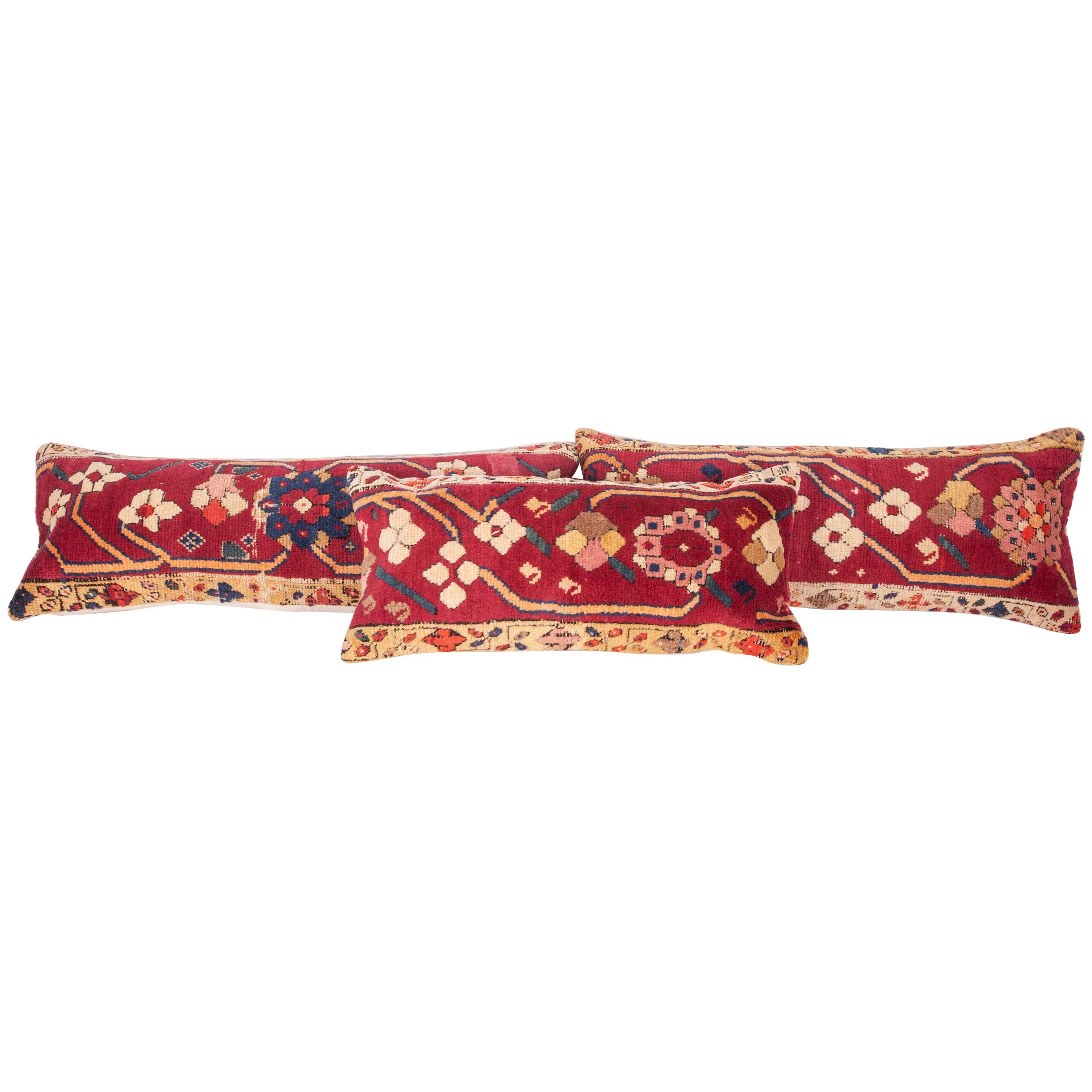 Antique Rug Pillow Cases Fashioned from Armenian Susha Rug, Late 19th Century For Sale