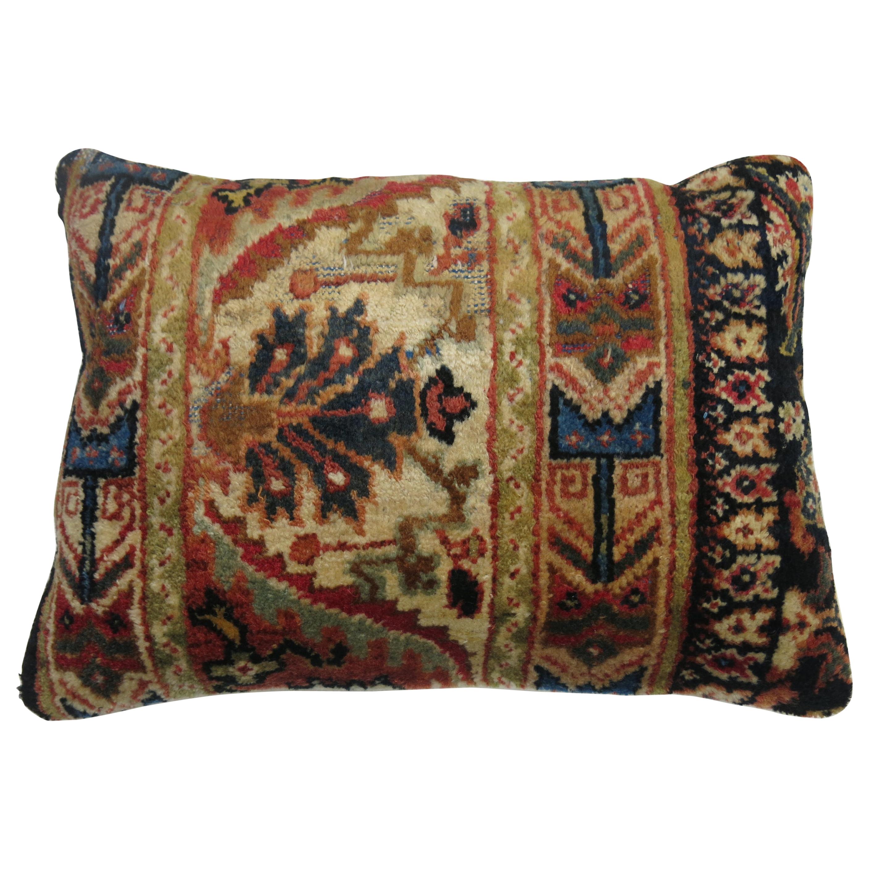 Antique Persian Rug Pillow For Sale