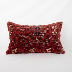 Antique Rug Pillowcase Made from a Late 19th C. Turkmen Tekke Tribe Rug Fragment