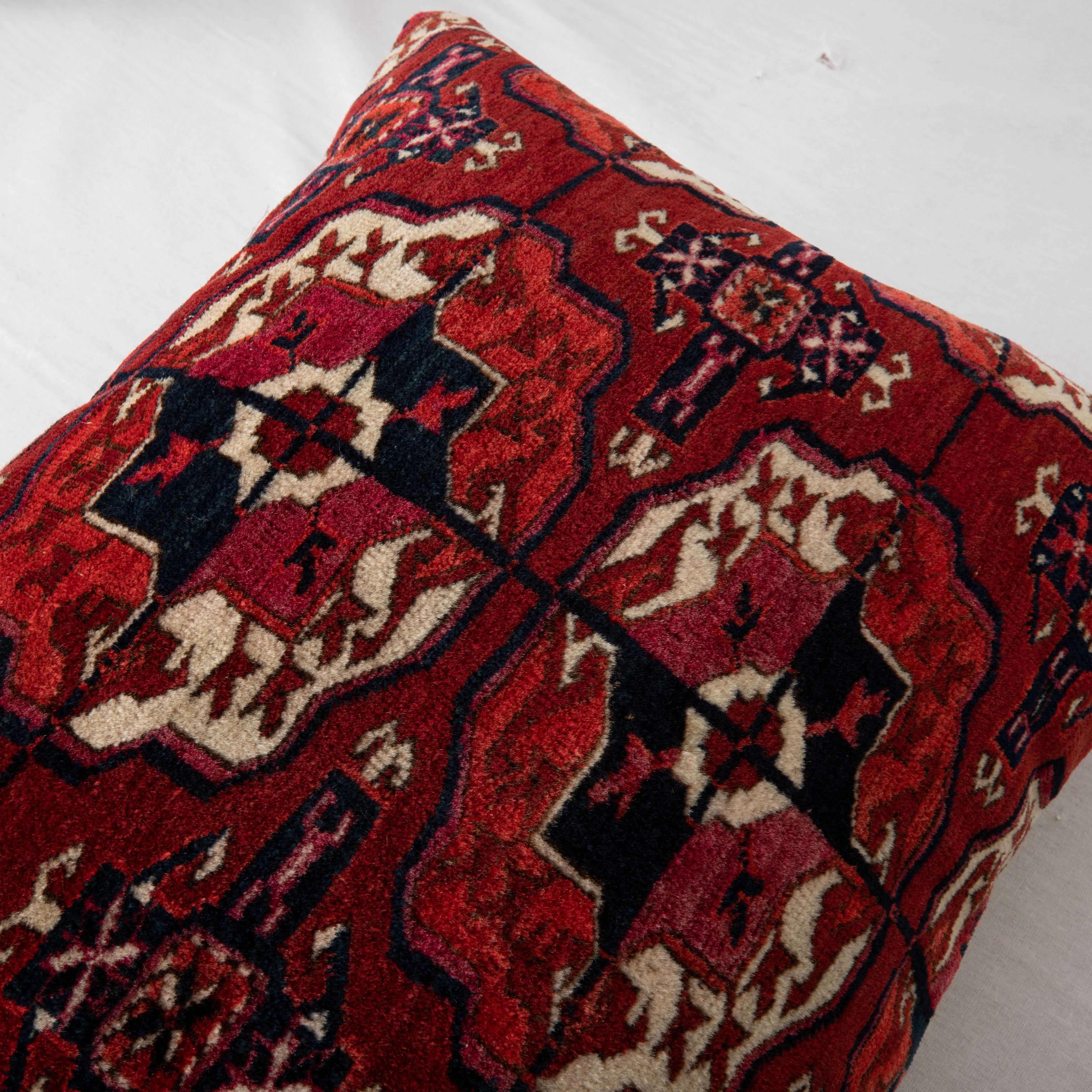 20th Century Antique Rug Pillowcase Made from a Late 19th C. Turkmen Tekke Tribe Rug Fragment