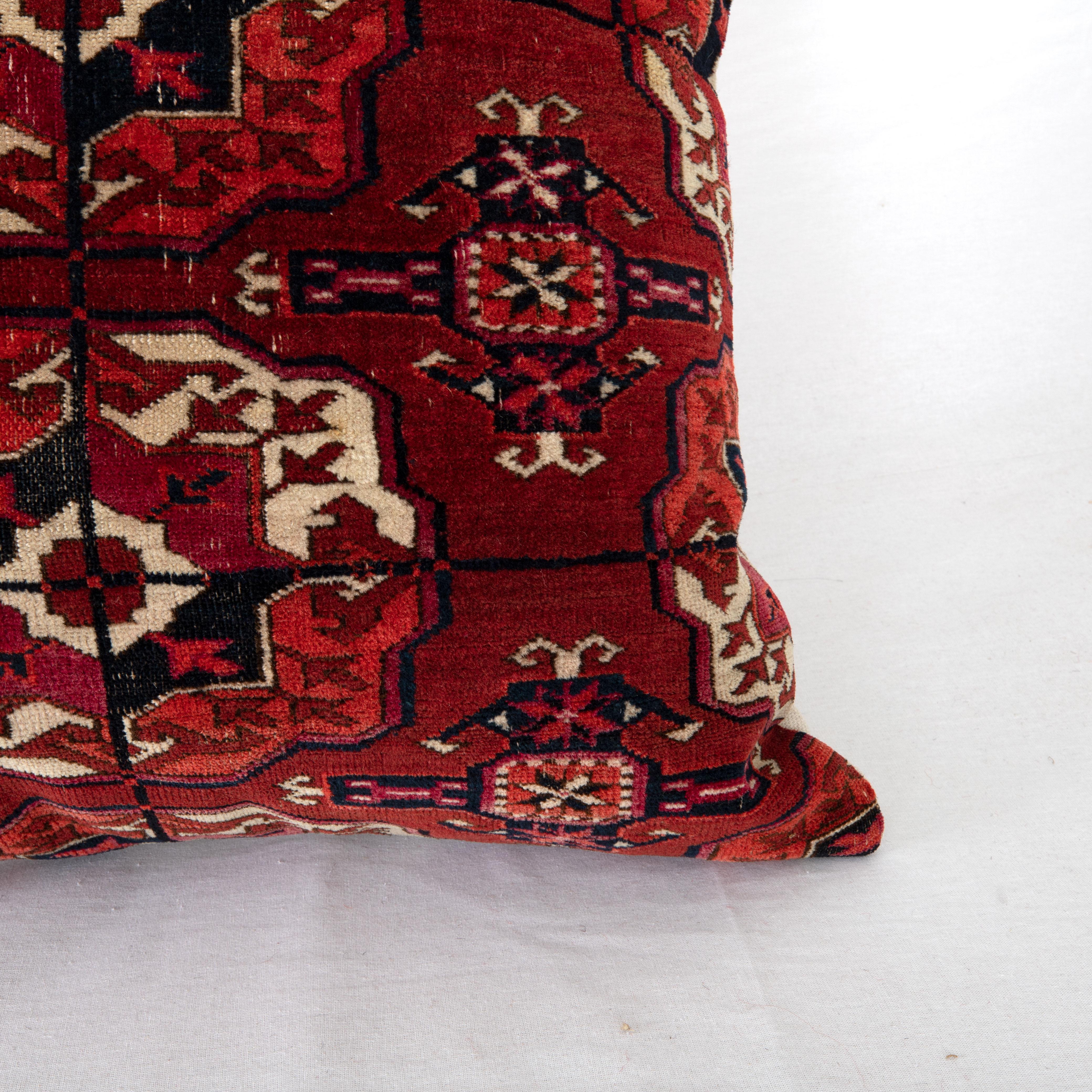 19th Century Antique Rug Pillowcase Made from a Late 19th C. Turkmen Tekke Tribe Rug Fragment