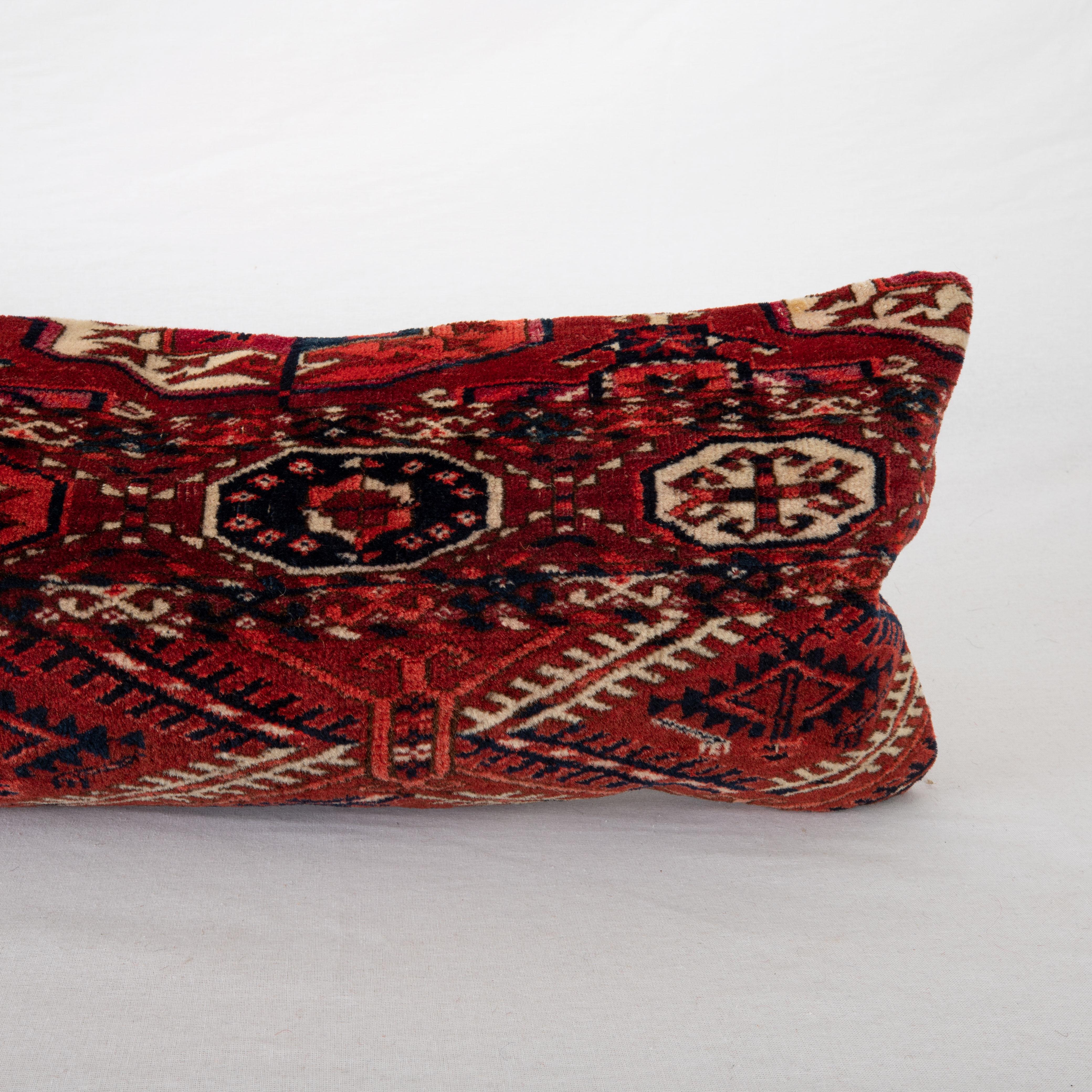 19th Century Antique Rug Pillowcase Made from a Late 19th C. Turkmen Tekke Tribe Rug Fragment For Sale
