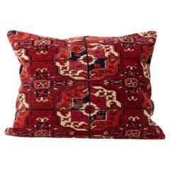 Antique Rug Pillowcase Made from Late 19th C. Turkmen Tekke Tribe Rug Fragment