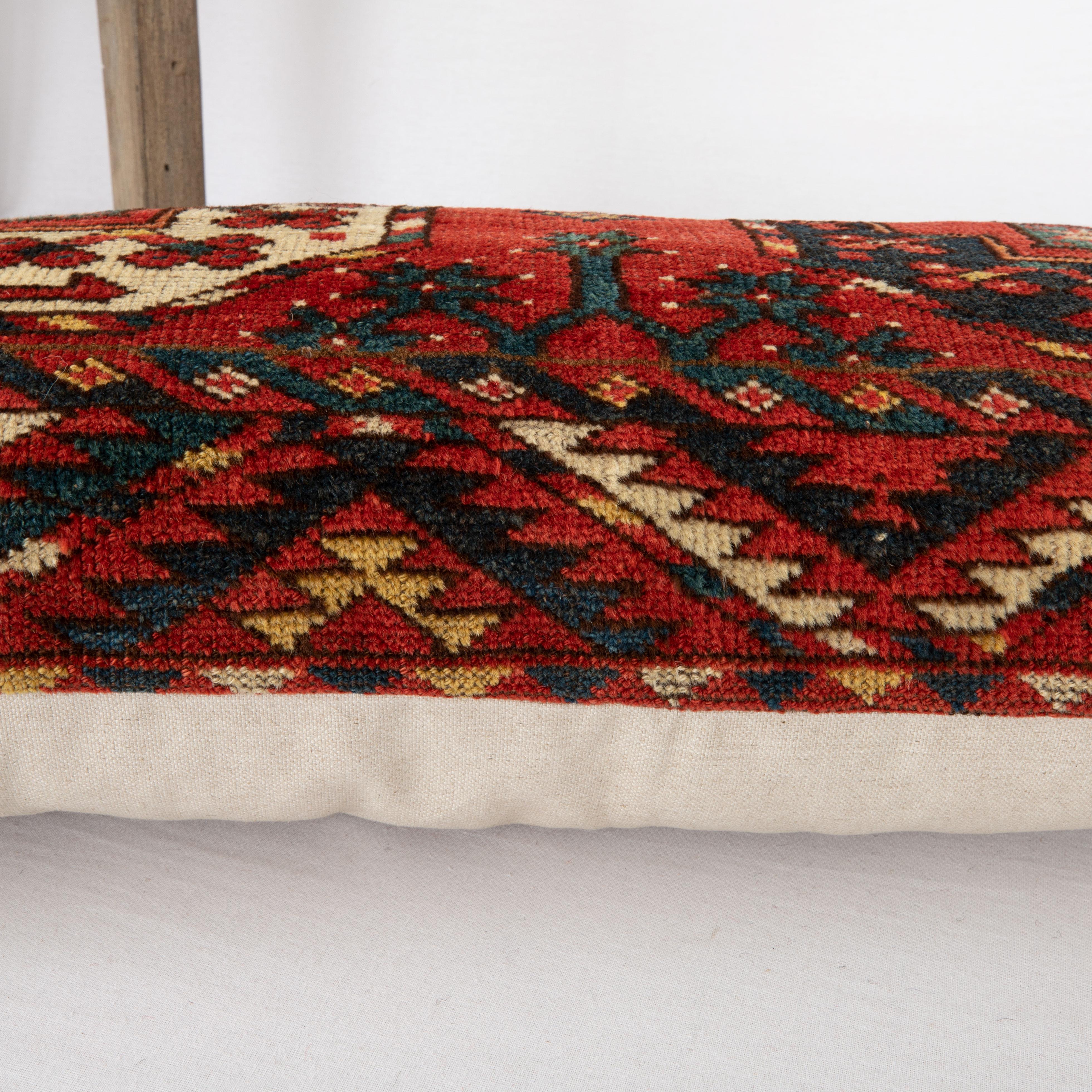 Antique Rug Pillowcase Made from Mid-19th C. Turkmen Ersari Rug Fragment For Sale 1
