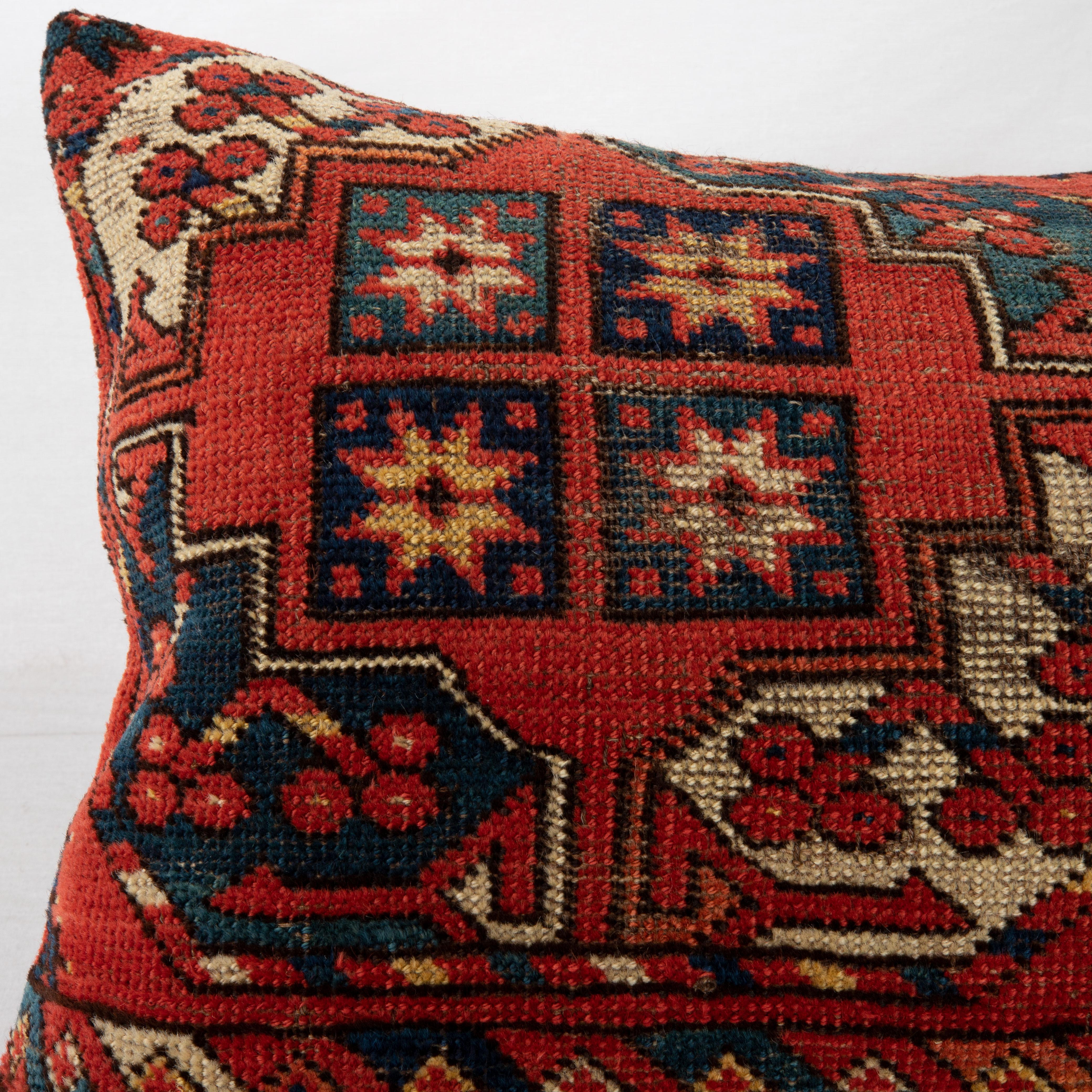 Antique Rug Pillowcase Made from a Mid-19th C. Turkmen Ersari Rug Fragment For Sale 1