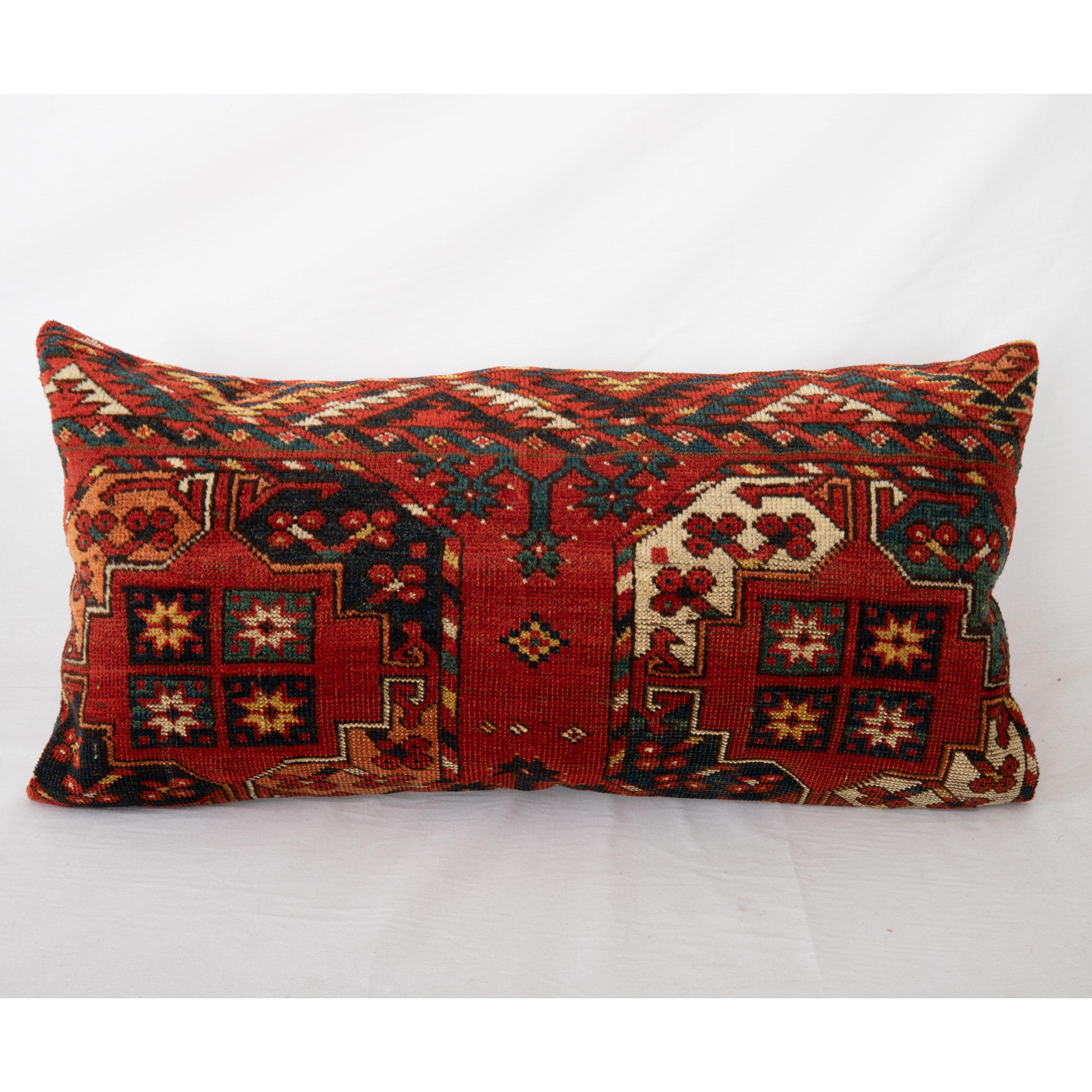 Antique Rug Pillowcase Made from Mid-19th C. Turkmen Ersari Rug Fragment For Sale 2