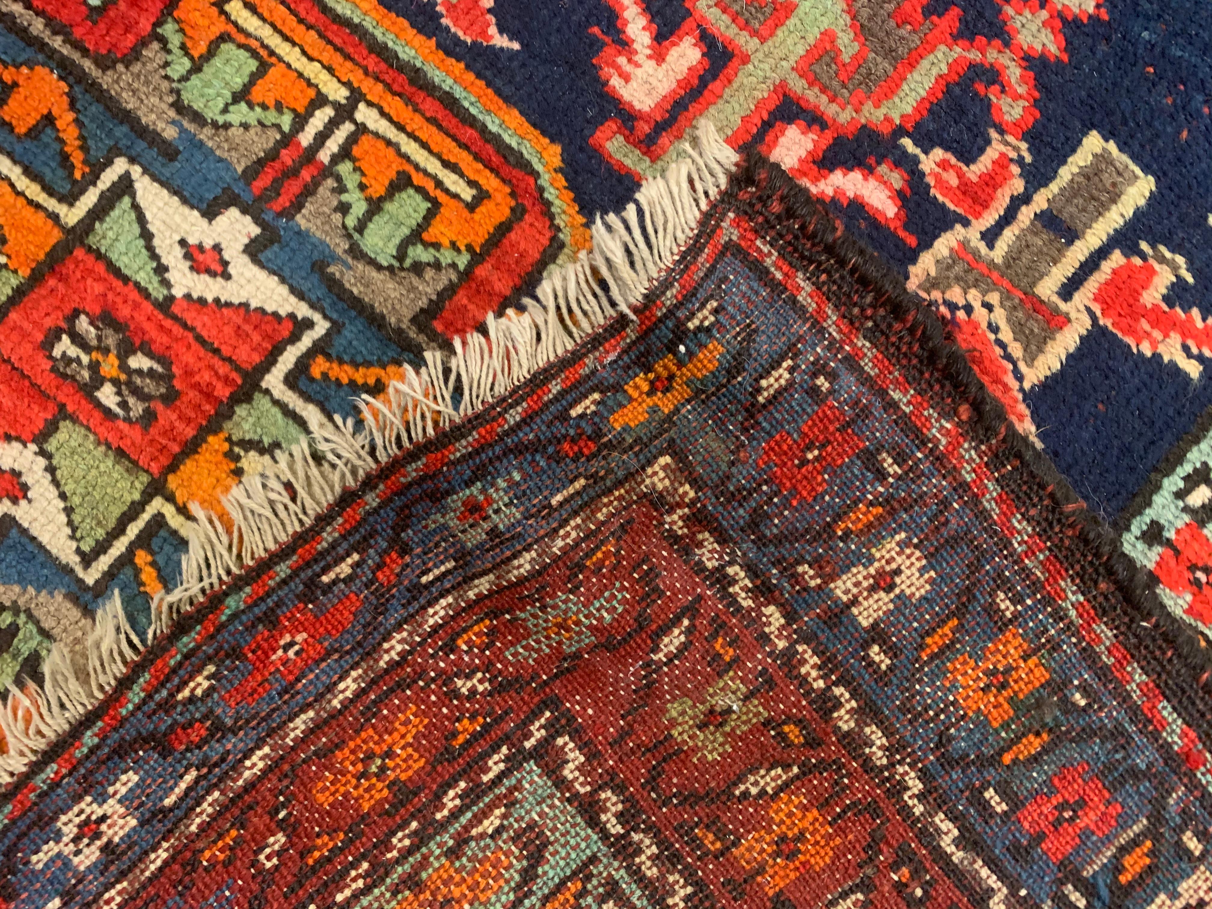 Antique Rug Runner Handmade Oriental Traditional Wool Tribal Carpet For Sale 4