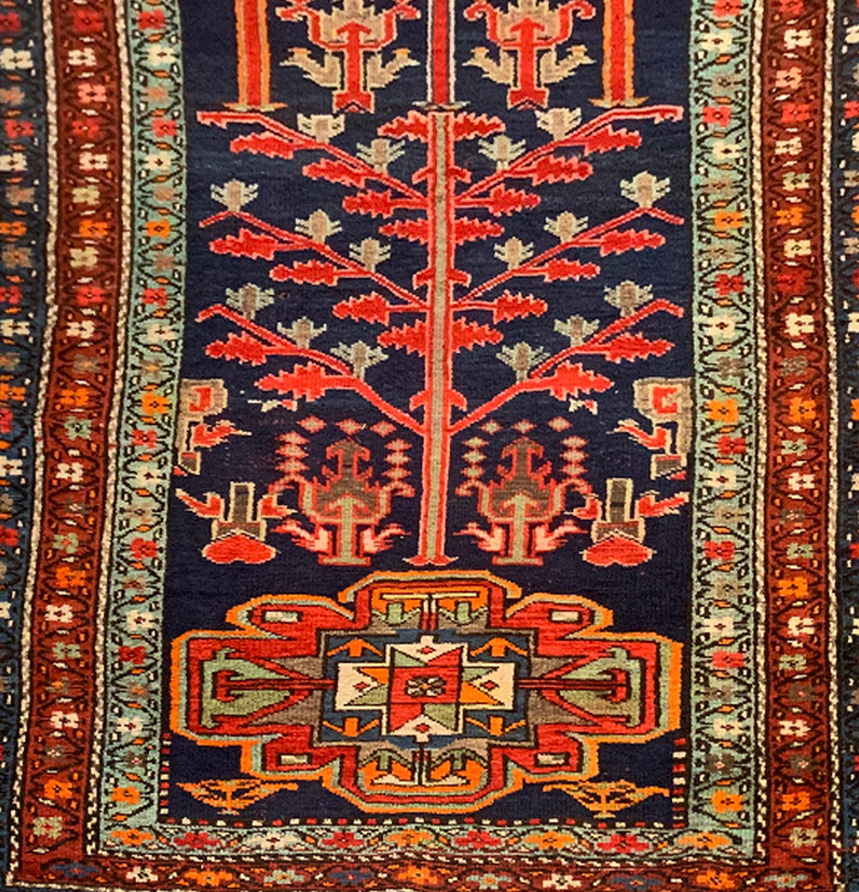 Antique Rug Runner Handmade Oriental Traditional Wool Tribal Carpet In Excellent Condition For Sale In Hampshire, GB