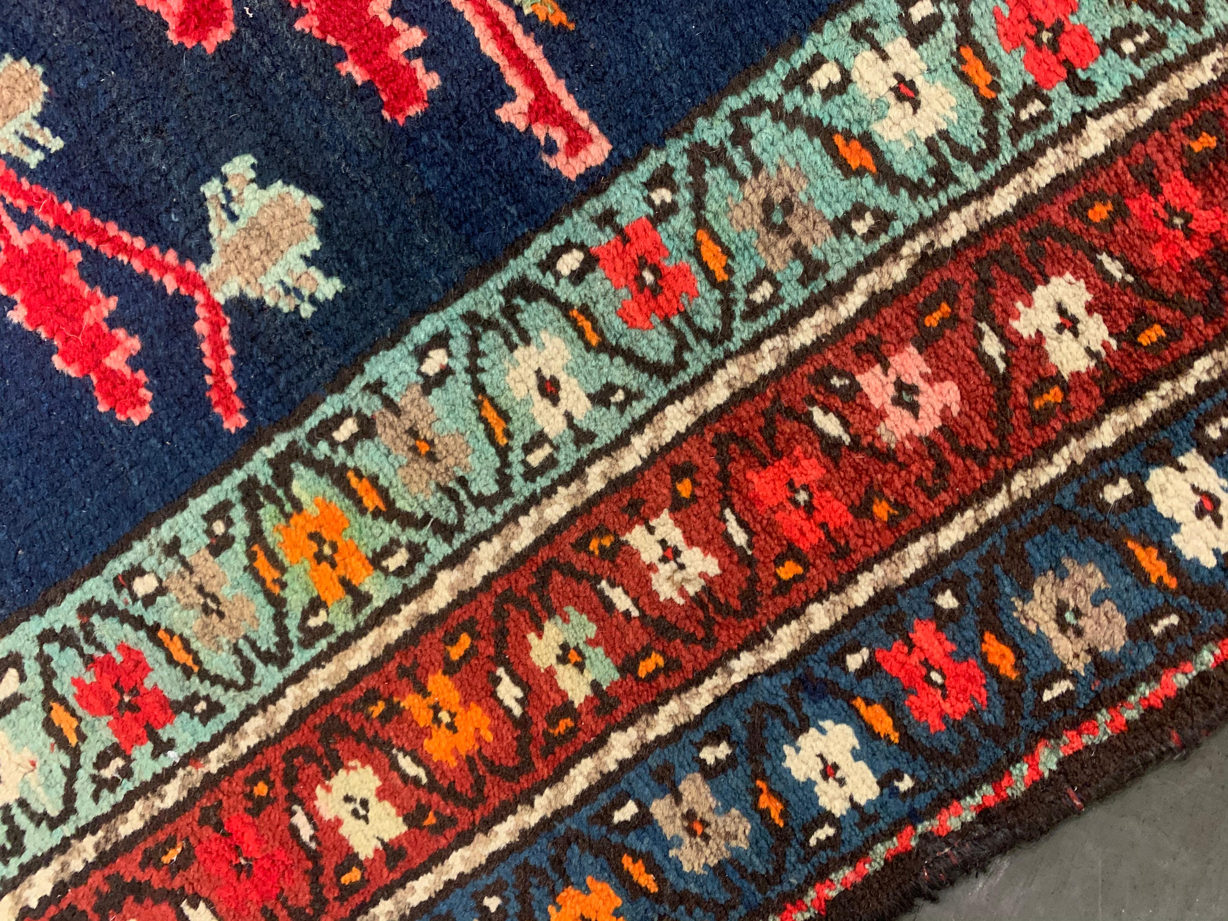Antique Rug Runner Handmade Oriental Traditional Wool Tribal Carpet For Sale 3