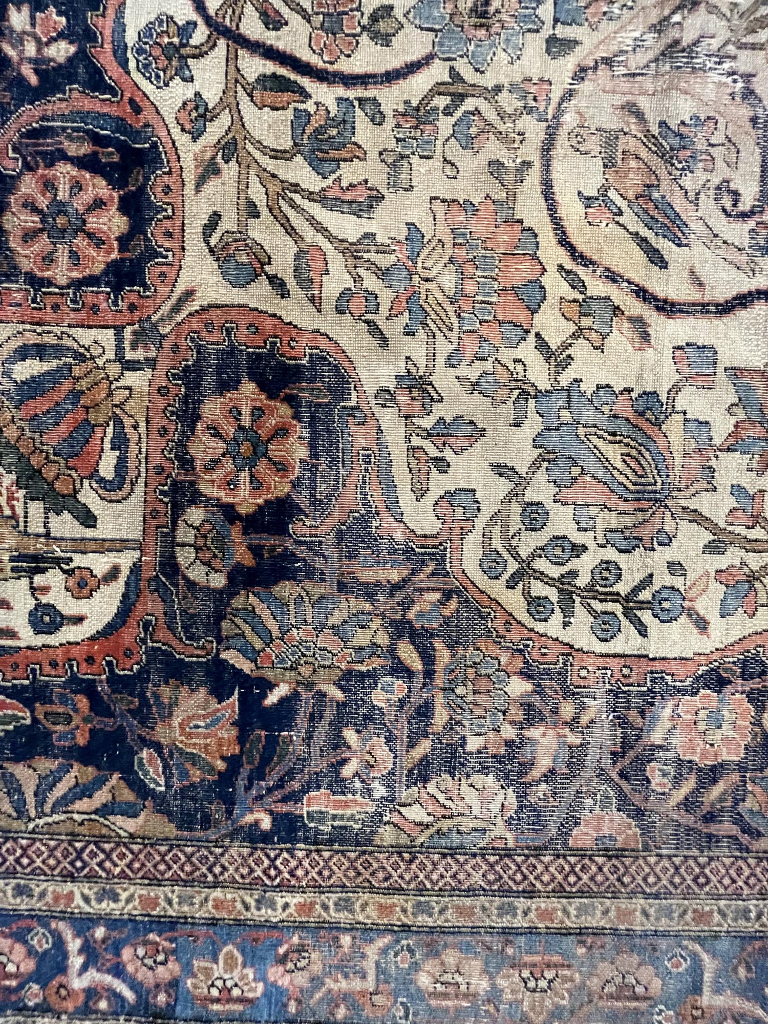 Rustique Tapis traditionnel ancien tapis grand format en laine pour salon en vente