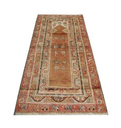 Antiker Teppich Türkischer Traditioneller Handgefertigter Teppich Brauner Wohnzimmerteppich zu verkaufen