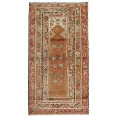Antique Rug Turkish Traditional Handmade Carpet Brown Living Room Rug for Sale