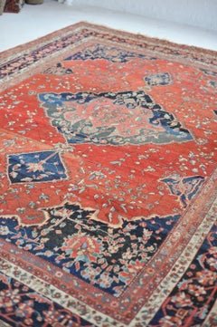 Antique Rug with Gorgeous Medallion and Variations of Strawberry Field, c.1910's