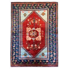 Antique Rugs Armenian Carpet, Handwoven Blue Red Wool Area Rug