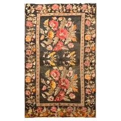 Antique Rugs Caucasian Karabagh Handwoven Floral Oriental Carpet