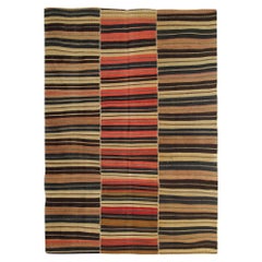 Antike Teppiche Kaukasischer Kelim-Teppich Jajim Traditioneller gestreifter Teppich aus Wolle