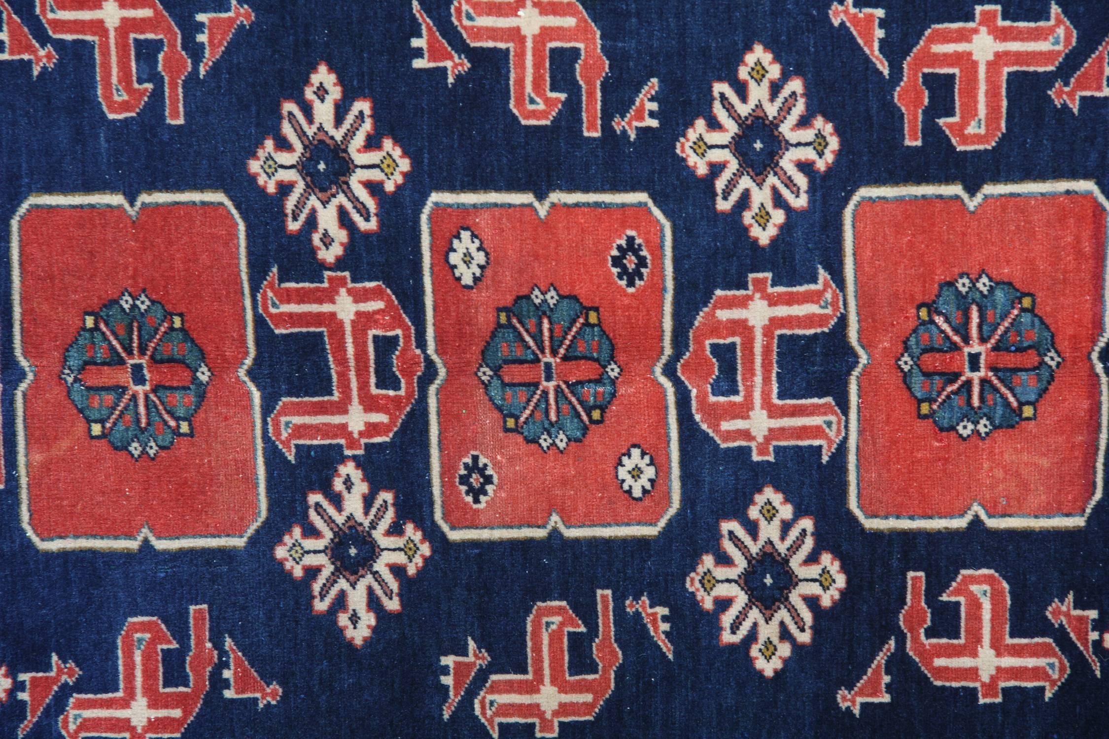 Rustic Antique Rugs Caucasian Traditional Rug, Handmade Carpet Oriental Rug, Area Rugs For Sale