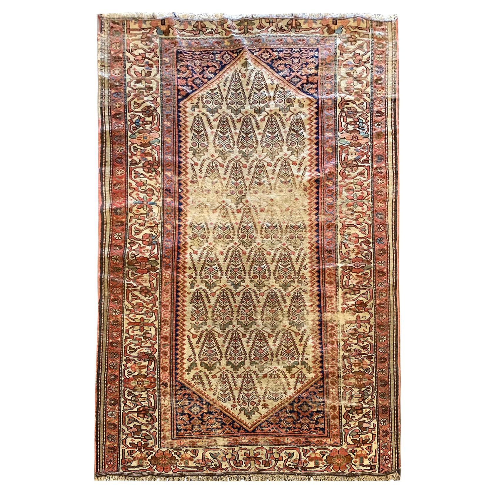 Antique Rugs Caucasian Wool Area Paisley Tradition Oriental Carpet Rug For Sale