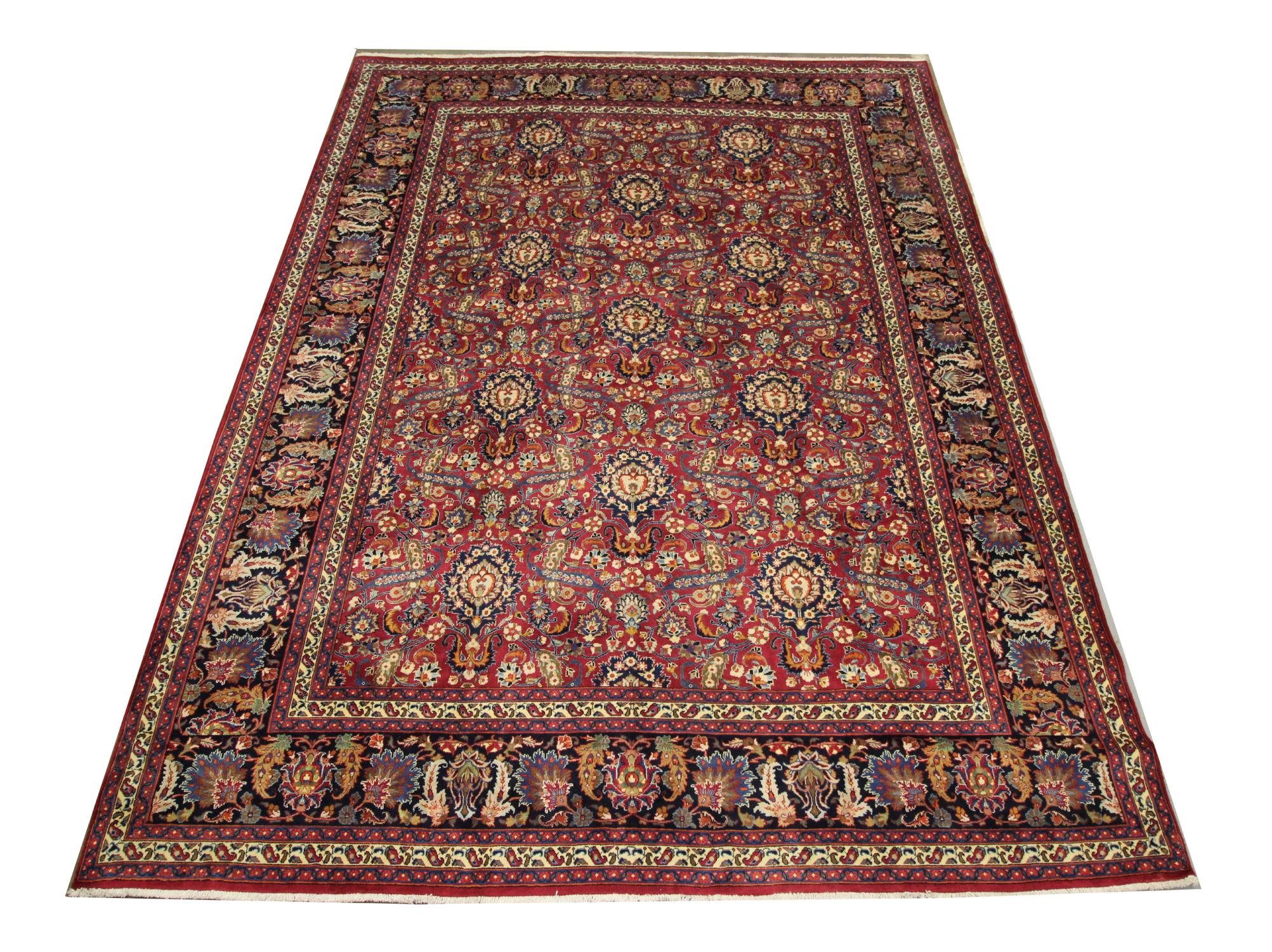 Faithful to the style of many stunning Turkish large rugs, this antique Oriental rug masterpiece features an antique rugs design. The floral carpet combines vibrant colours with elegantly flowing floral motifs to create a sophisticated surface that