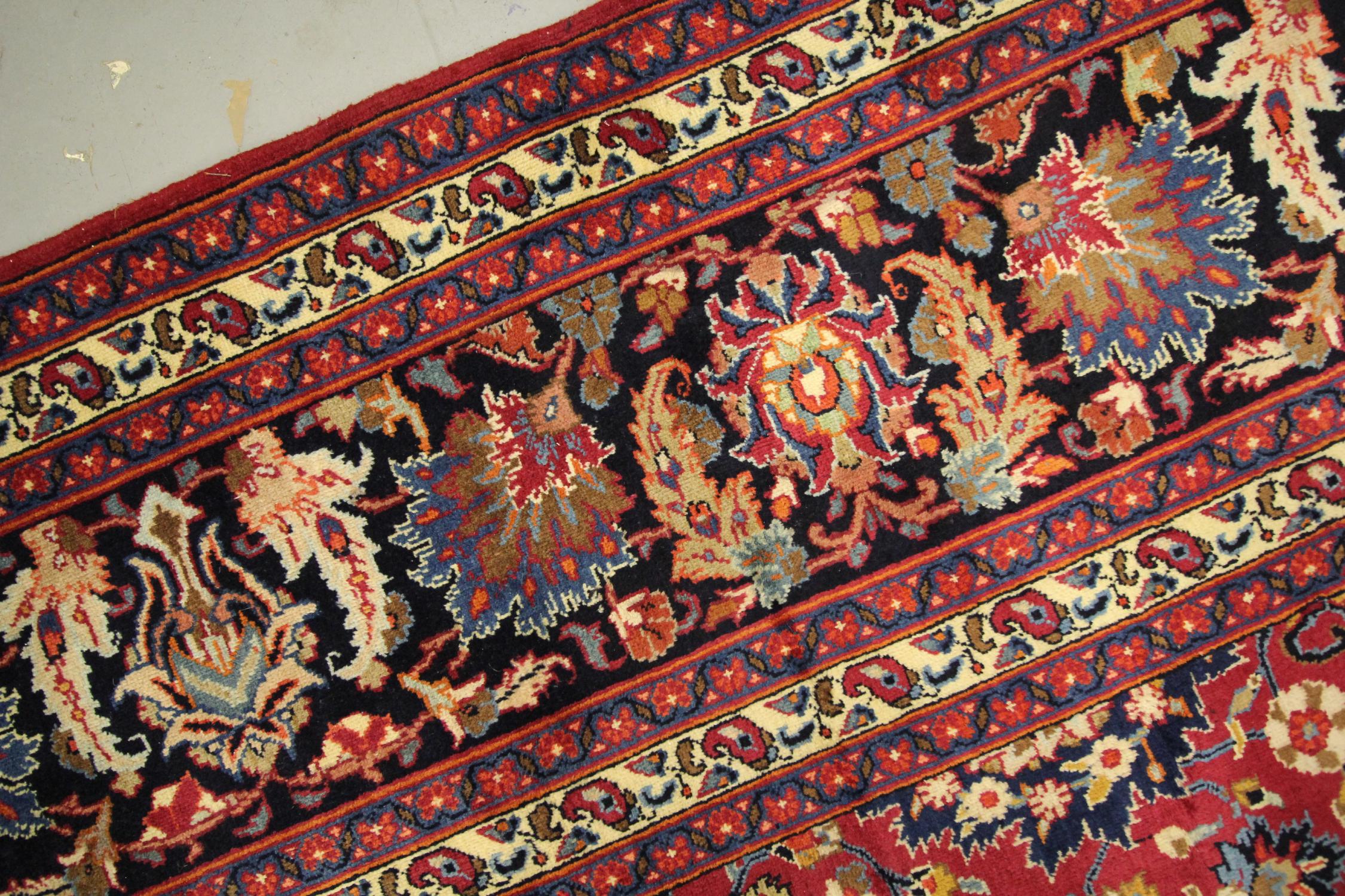 Antique Rugs Crimson Red Handmade Carpet, All over Turkish Rugs for Sale In Excellent Condition For Sale In Hampshire, GB