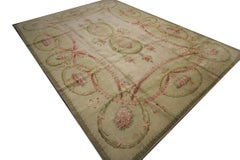 Antique Rugs, French Savonnerie Carpet, Beige Floral Carpet Rug