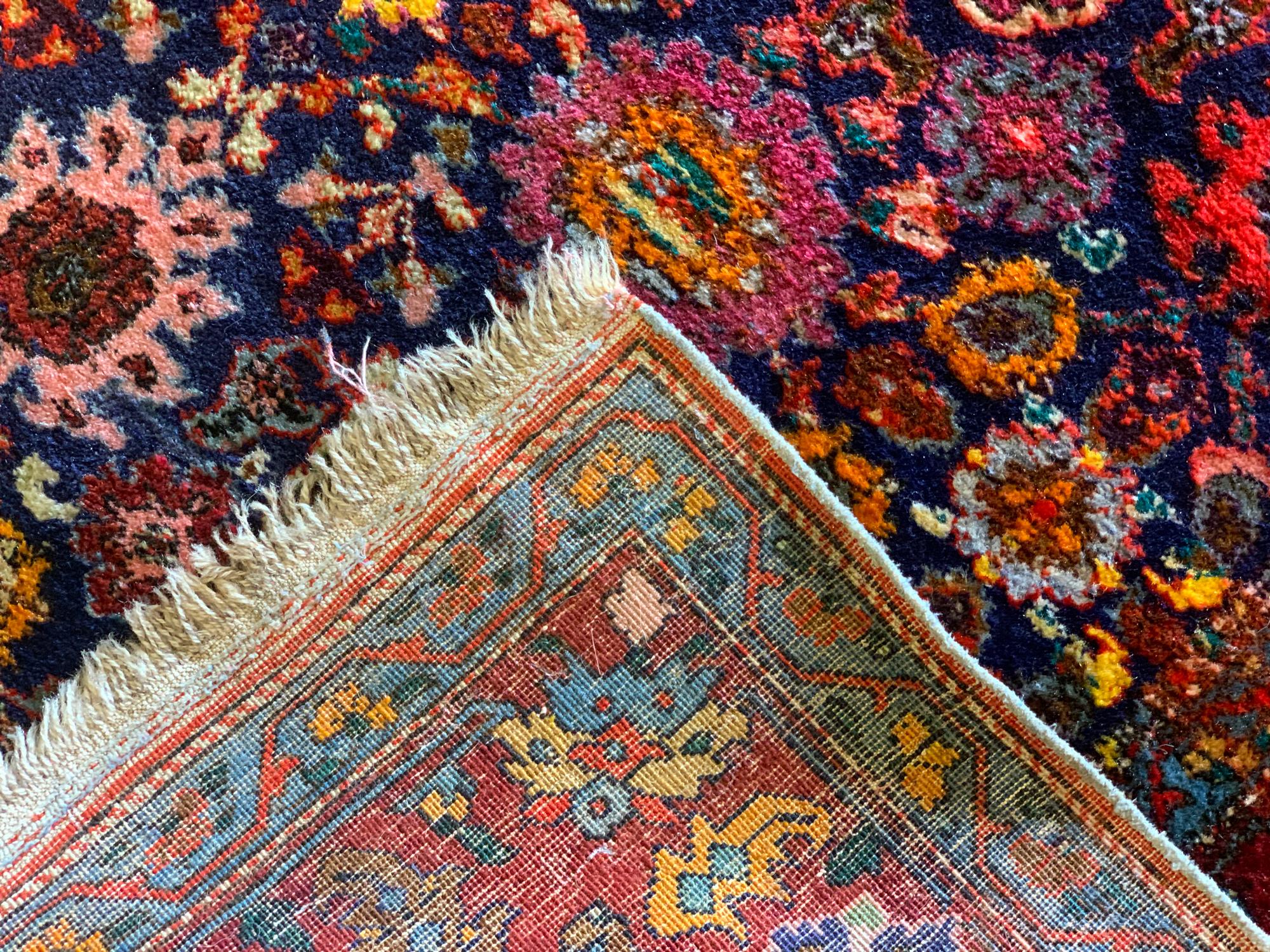 Vegetable Dyed Antique Rugs Hand-Knotted Wool Area Oriental Traditional Floral Carpet