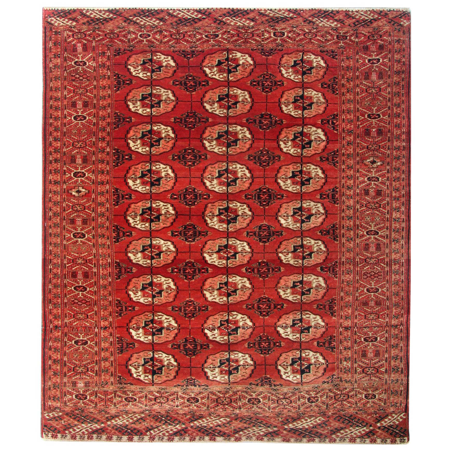 Antique Rugs, Handmade Carpet Oriental Rug, Turkmen Rugs