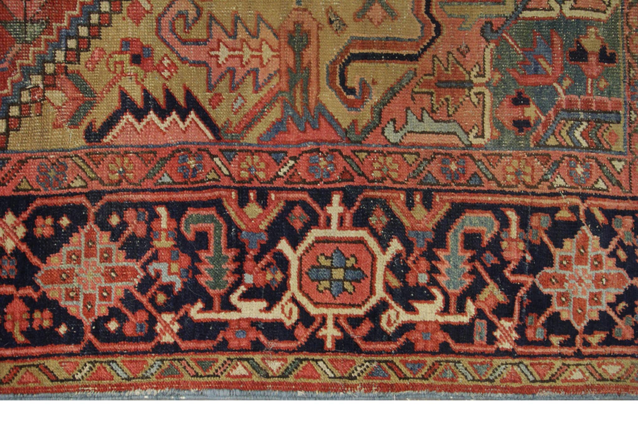 Persian Antique Rugs, Handmade Carpet, Heriz Large Living Room Rugs For Sale