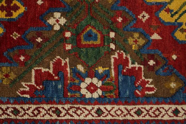 Kazak Antique Rugs Handmade Carpet Runners, Caucasian Karabagh Runner Rugs for Sale For Sale