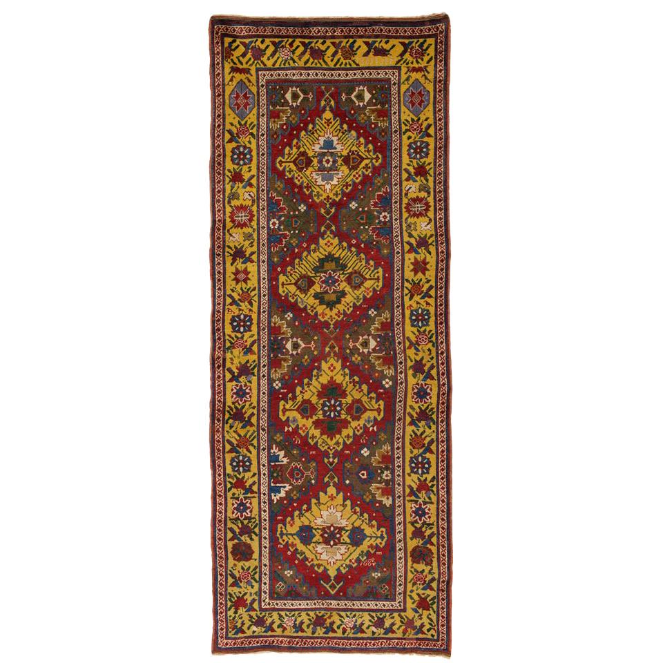 Antique Rugs Handmade Carpet Runners, Caucasian Karabagh Runner Rugs for Sale For Sale