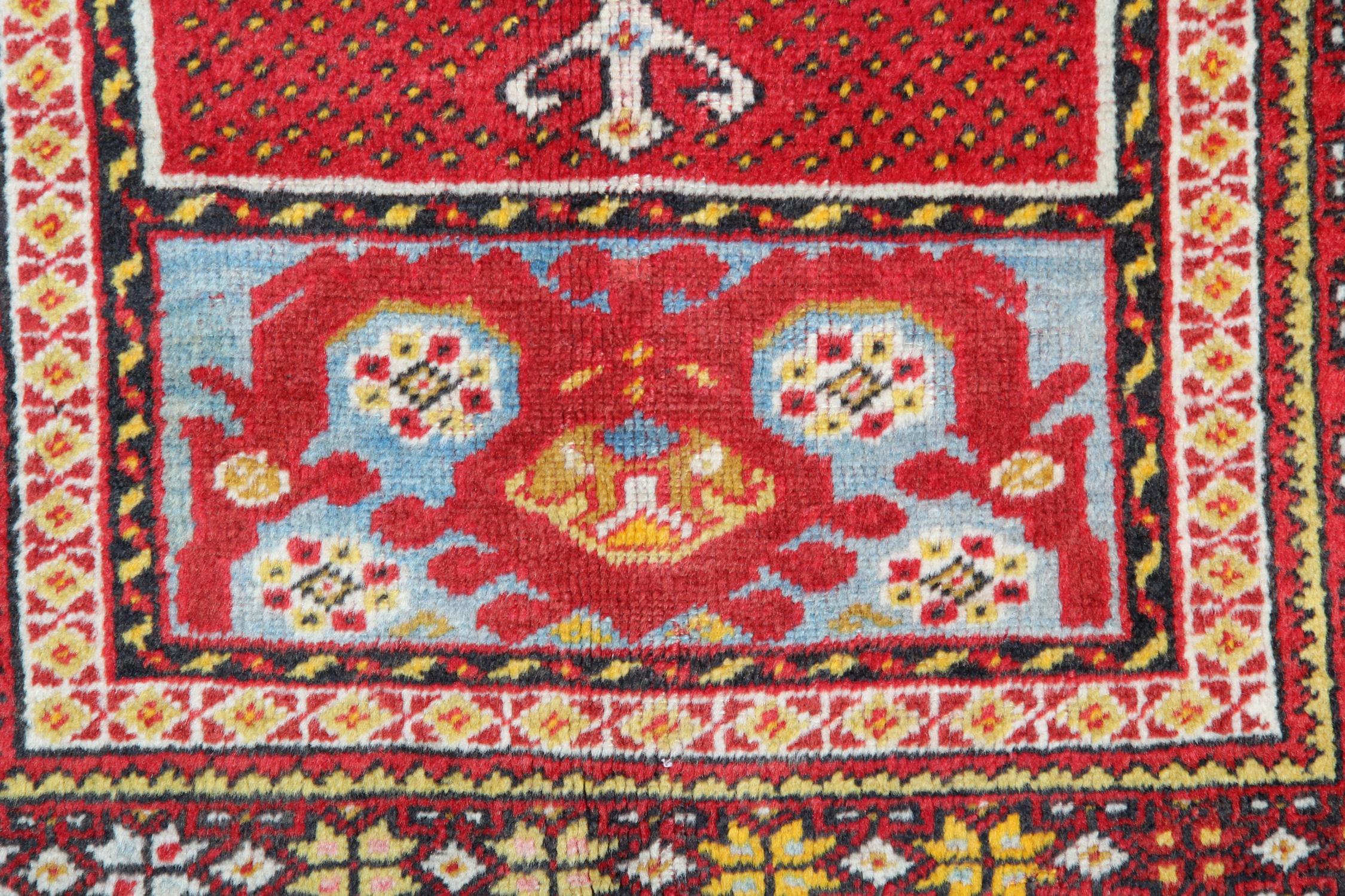 Oushak Tapis de prière anciens faits à la main, tapis de salon turc en vente, décoration intérieure en vente