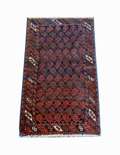 Antique Rugs Handmade Oriental Caucasian Rug, Small Wool Carpet