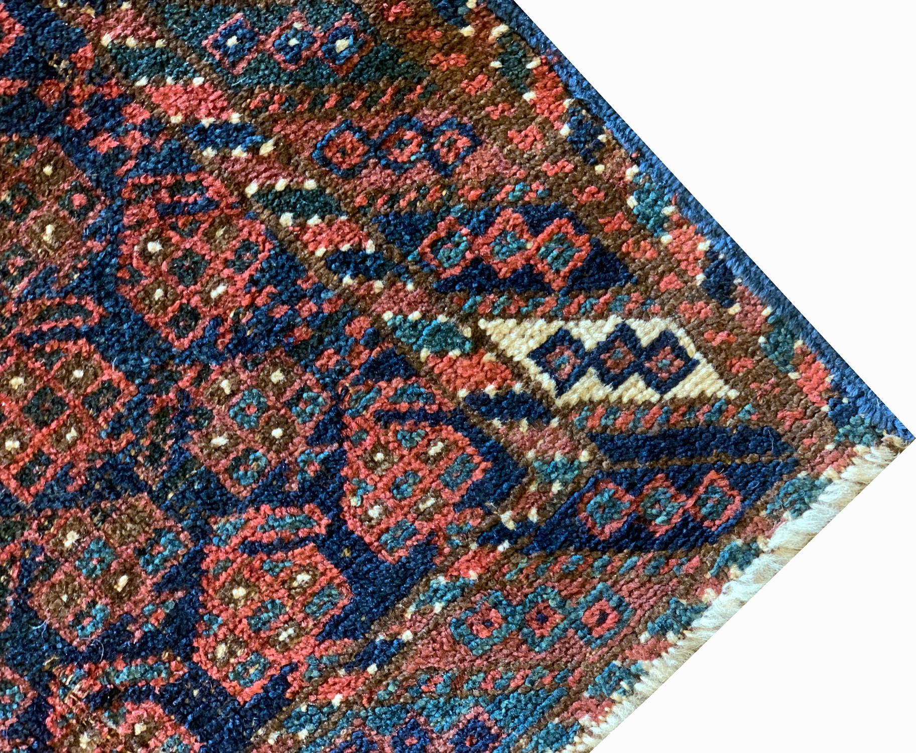 Afghan Antique Rugs Handmade Oriental Caucasian Rug, Small Wool Carpet For Sale