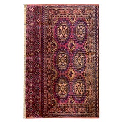 Used Rugs Handmade Turkmen Carpet Oriental Pink Silk Area Rug