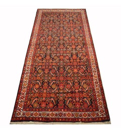 Antique Rugs Handwoven Oriental Wool Orange Red Traditional Carpet