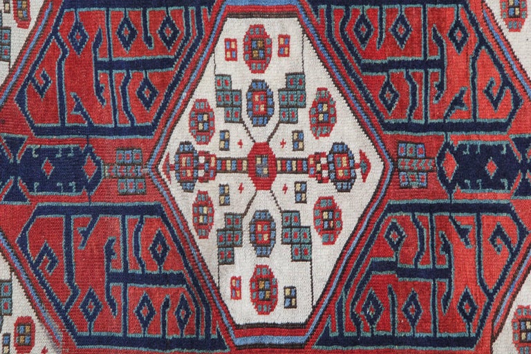 Antique Rugs, Kazak Rug, Handmade Carpet Runner Oriental Rug from ...