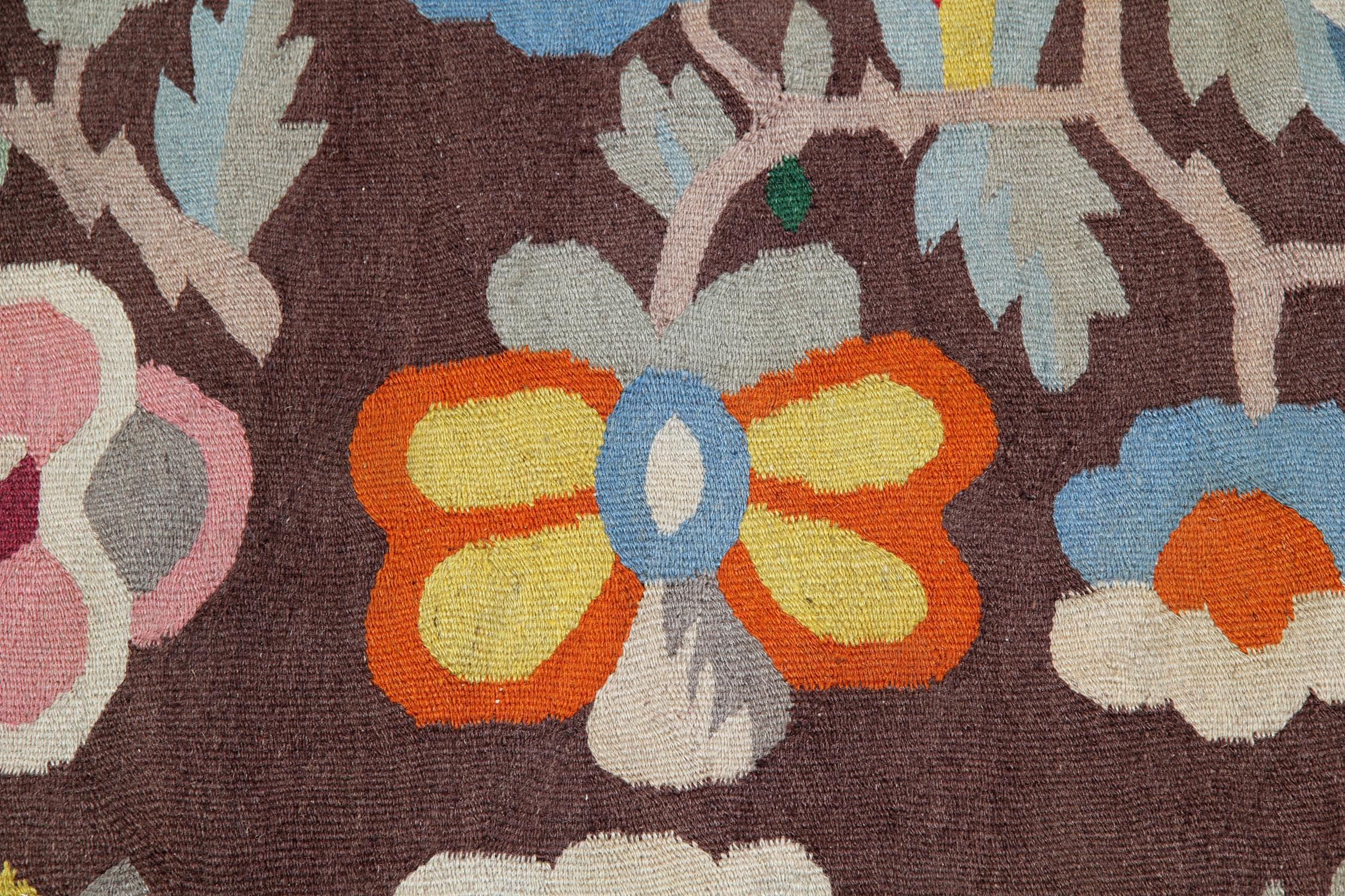 Vegetable Dyed Antique Rugs Kilim Floral Moldavian Handmade Carpet Area Rug