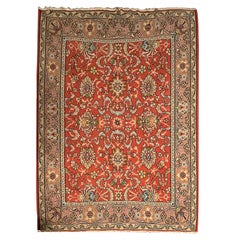 Antike Teppiche Kelim Handgefertigter Teppich Orientalischer Teppich aus rostfarbener Wolle