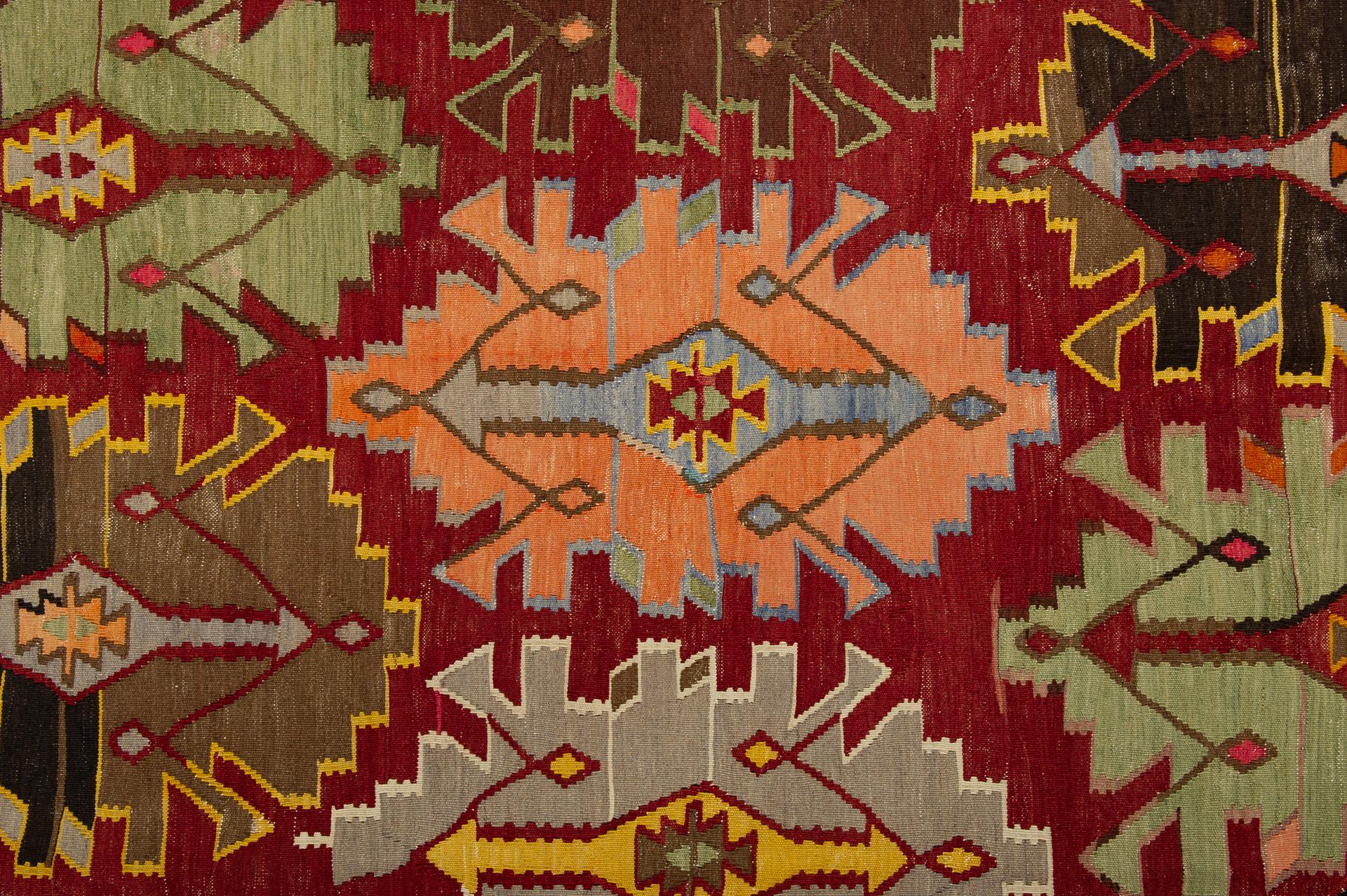 Wool Antique Kilim KAZAK For Sale
