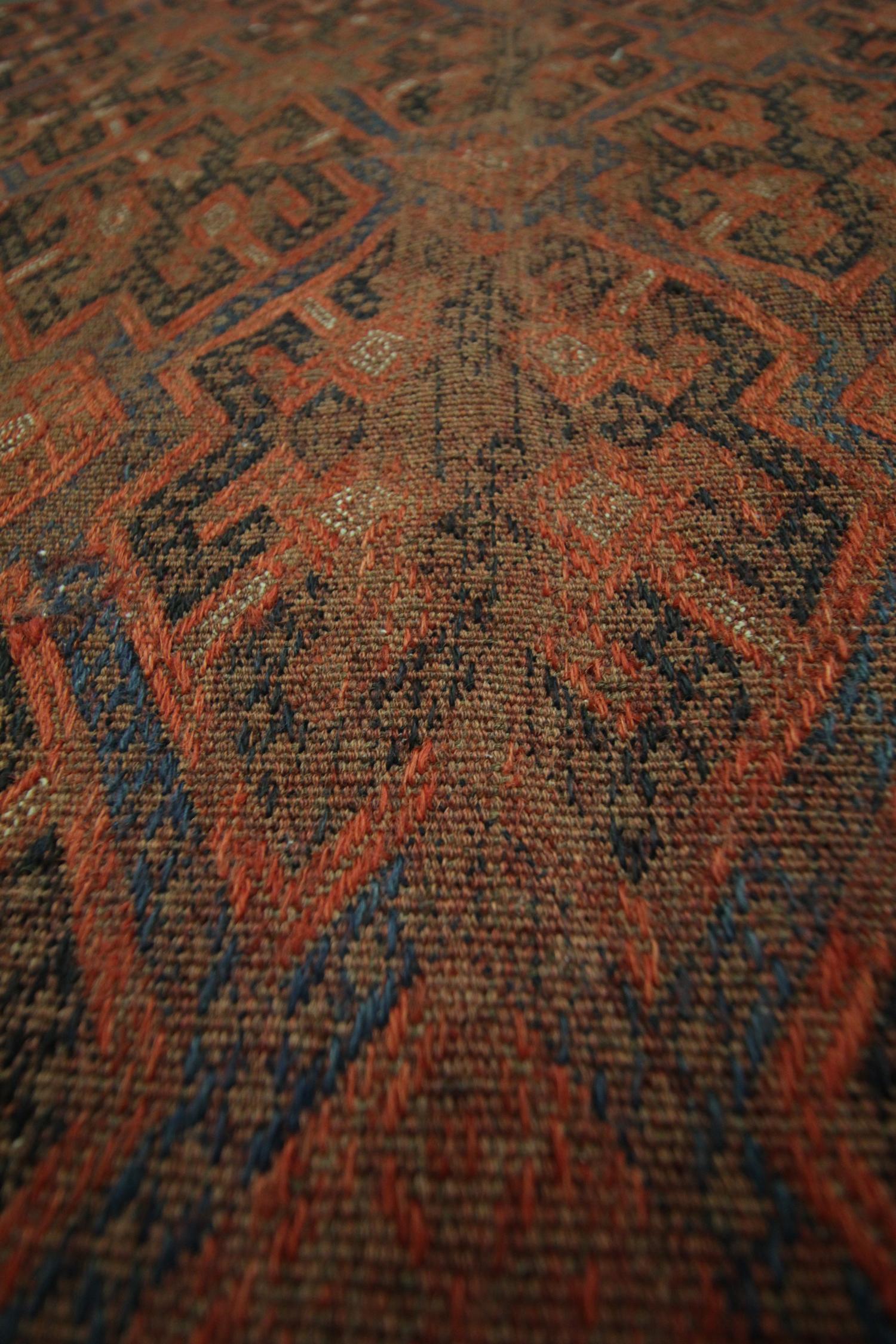 Mid-20th Century Antique Rugs Kilims Handmade Carpet Caucasian Kilim Area Rug For Sale