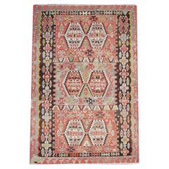 Antique Rugs Kilims Handmade Carpet, Geometric Turkish Kilim Rug