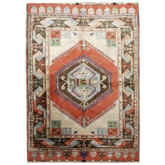 Antique Rugs Milas Area-Turkish Rug, Handmade Carpet Oriental Living Room Rug