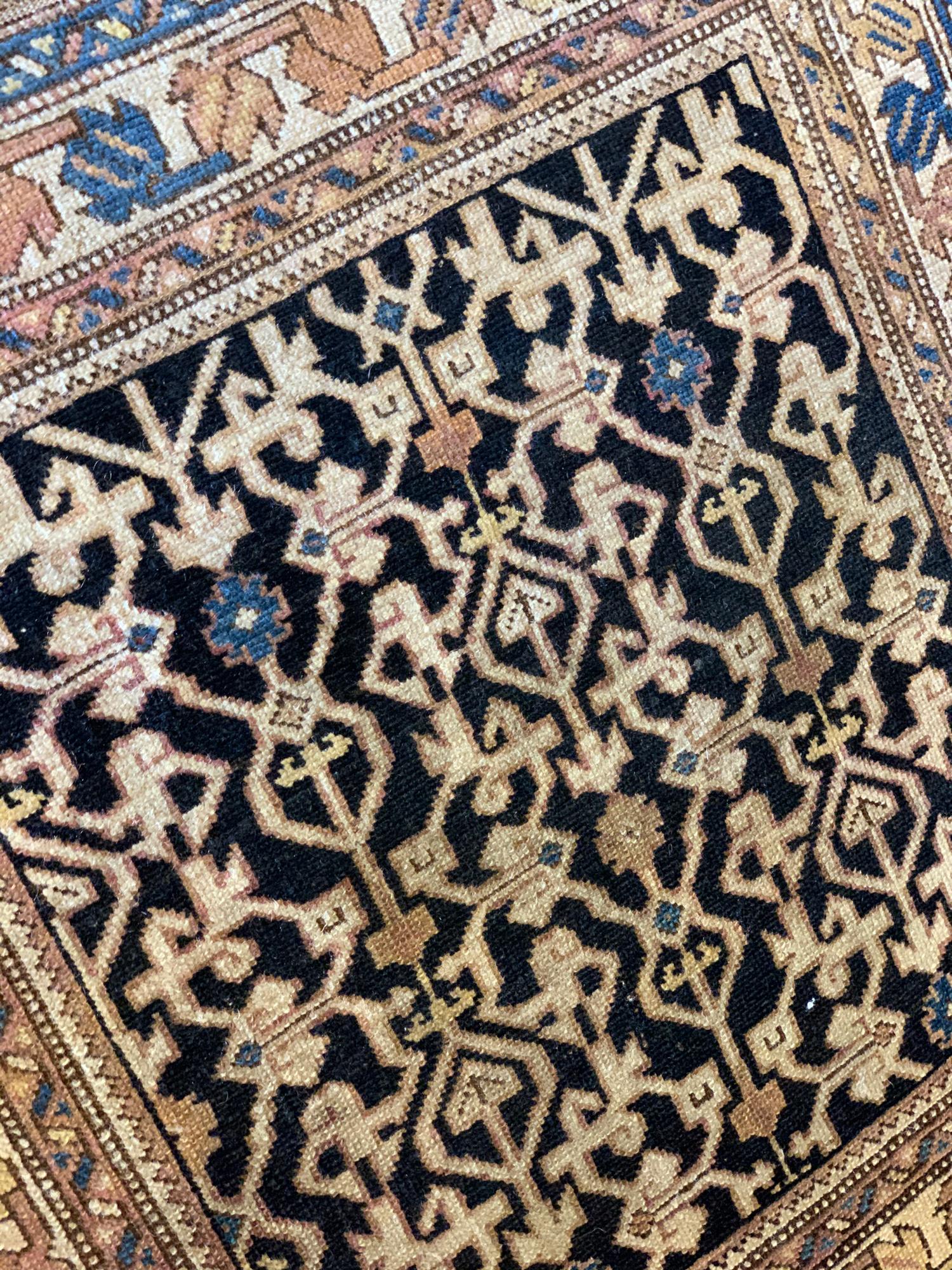 Azerbaijani Antique Rugs Oriental Caucasian Kuba, Traditional Handmade Carpet