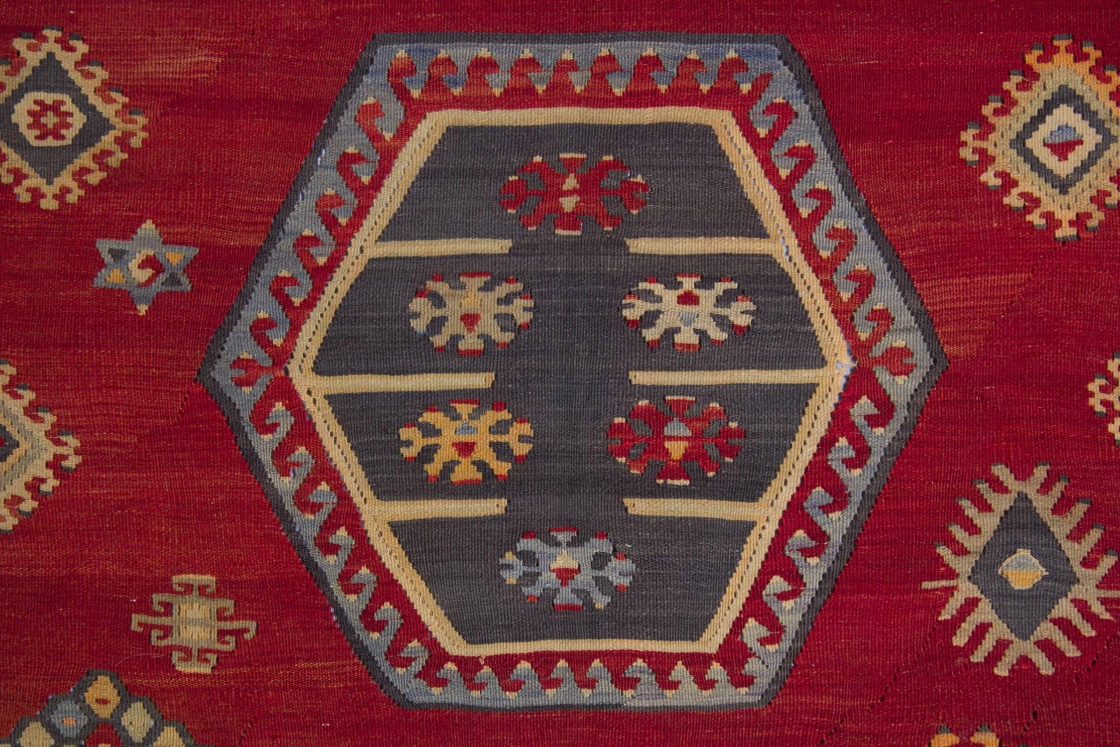 Vegetable Dyed Antique Rugs Oriental Turkish Kilim Rug Red Sarkisla Handmade Carpet Rugs