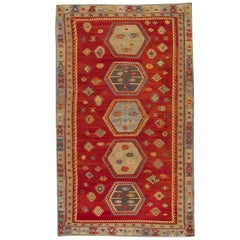 Antique Rugs Oriental Turkish Kilim Rug Red Sarkisla Handmade Carpet Rugs