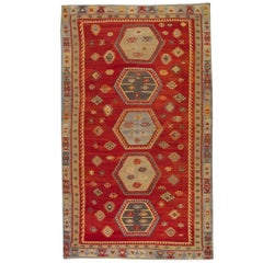 Antique Rugs Oriental Turkish Kilim Rug Red Sarkisla Handmade Carpet Rugs